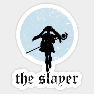 A design featuring Frieren the elf girl character as Frieren the Slayer with full moon background from Sousou no Frieren Frieren Beyond Journeys End or Frieren at the Funeral anime fall 2023 SNF49 Sticker